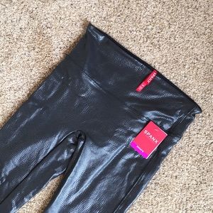 Spanx Pebble Grey Faux Leather Leggings